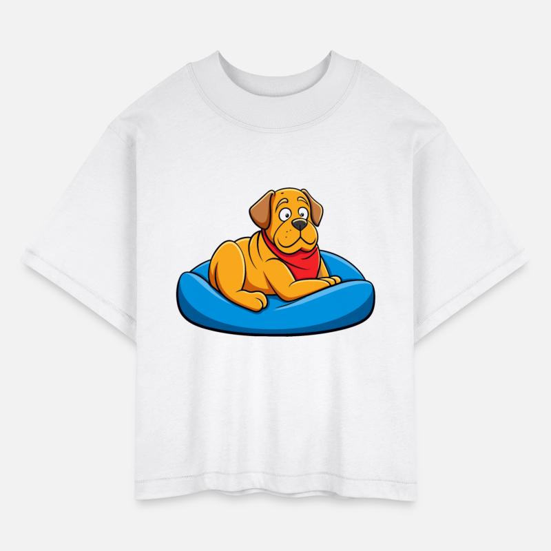 Relaxed Mastiff Lounging on Big Cushion Art