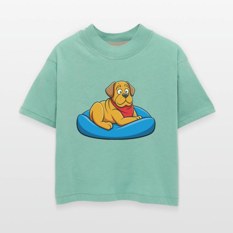 Relaxed Mastiff Lounging on Big Cushion Art