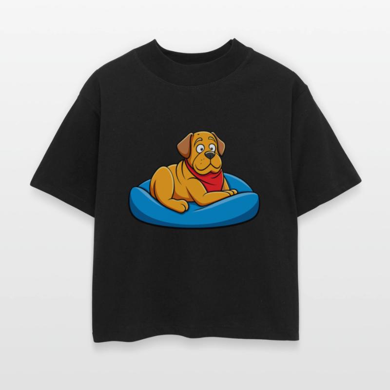 Relaxed Mastiff Lounging on Big Cushion Art