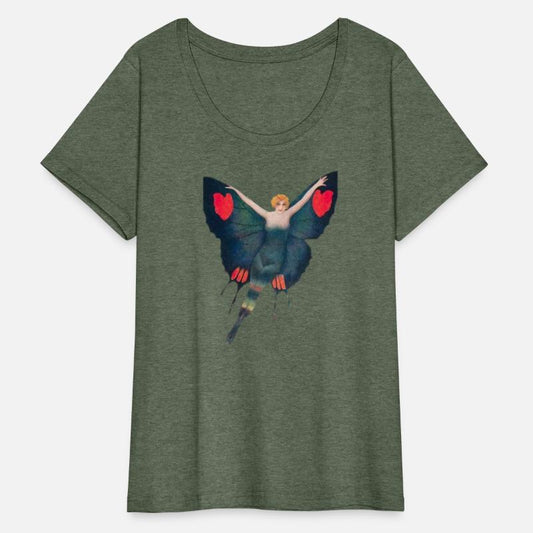 Retro Flapper Fairy with Red Hearts, Vintage