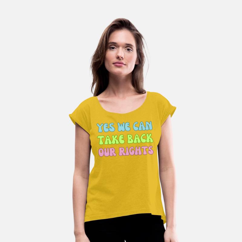 Retro Groovy YES WE CAN Womens RIghts Shirts