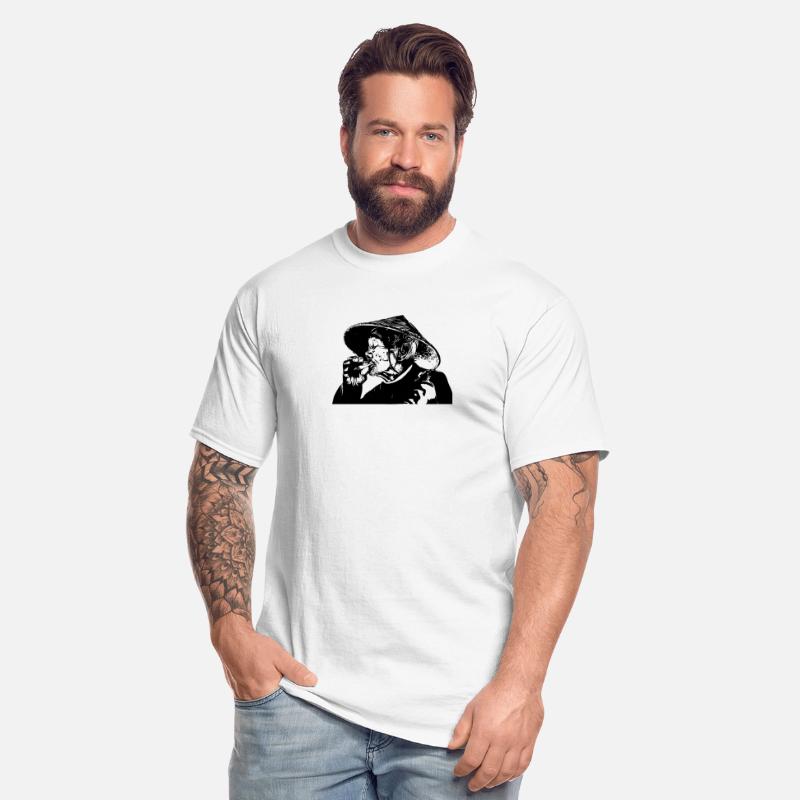 smoking old farmer silhouette