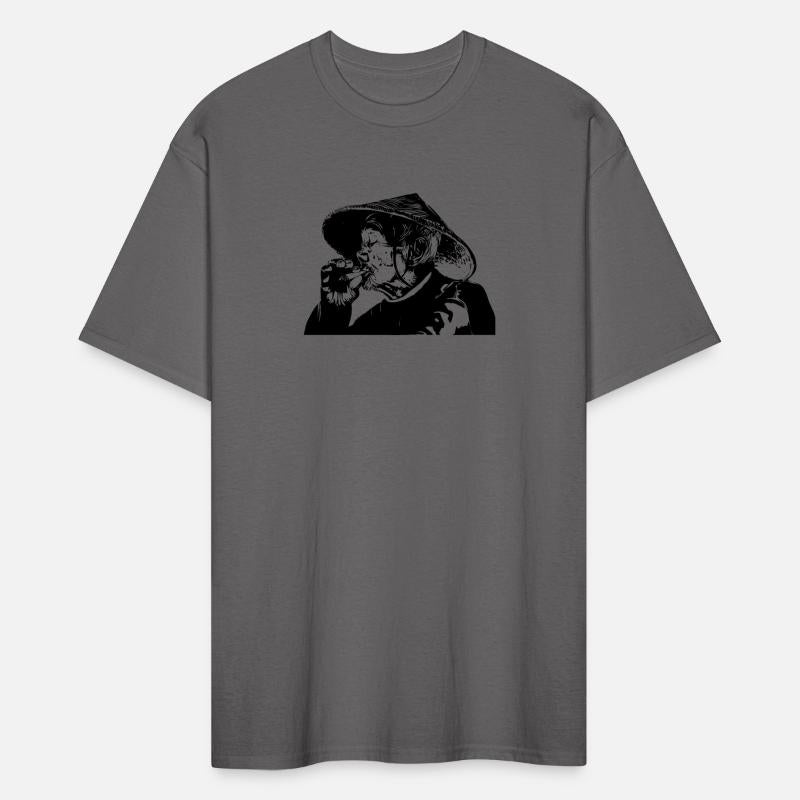 smoking old farmer silhouette