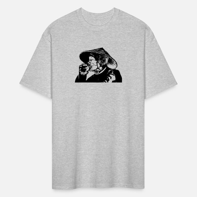 smoking old farmer silhouette