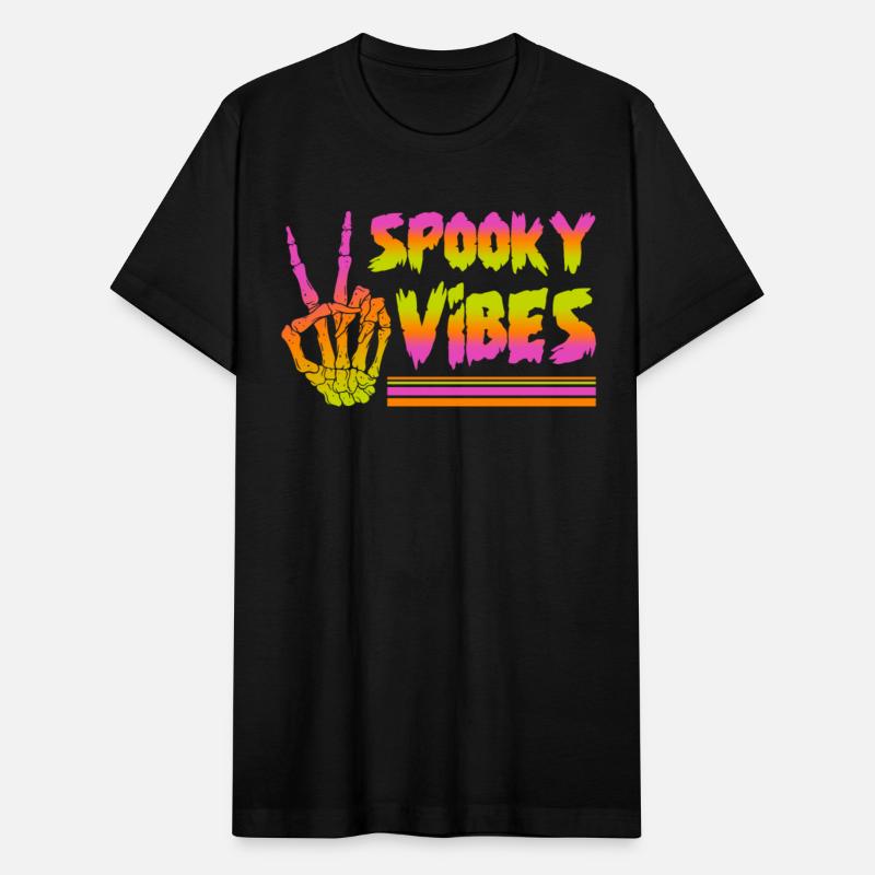 Spooky Vibes Peace Skeleton Hand Sign