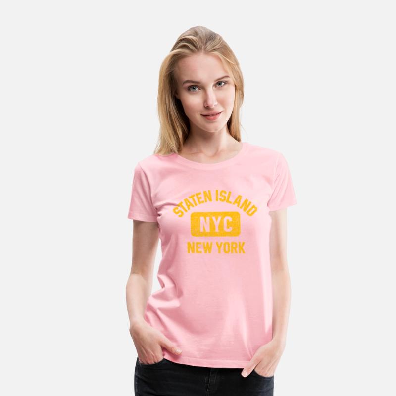 Staten Island Nyc Gym Style Distressed Amber Print