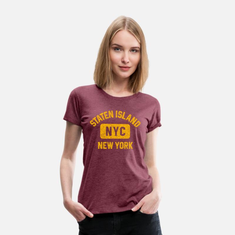 Staten Island Nyc Gym Style Distressed Amber Print