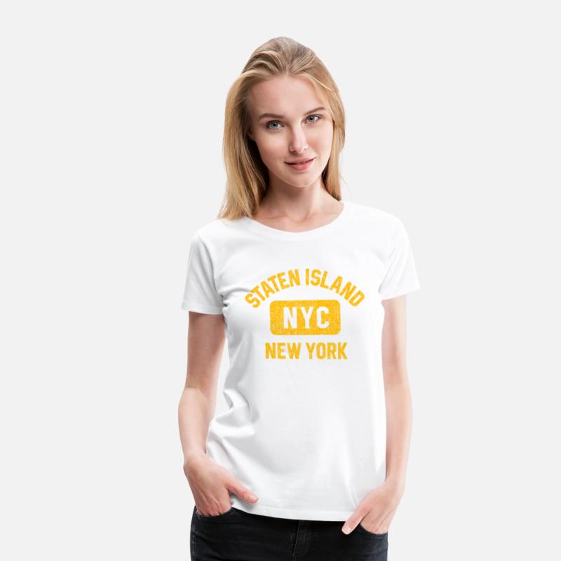 Staten Island Nyc Gym Style Distressed Amber Print