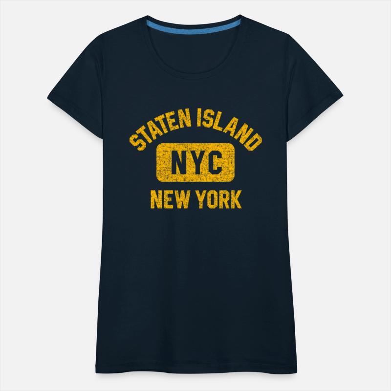 Staten Island Nyc Gym Style Distressed Amber Print