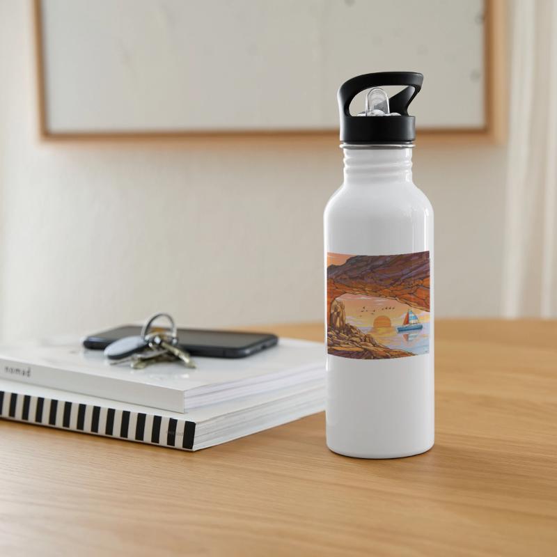 Sunset Cave Scene on Water