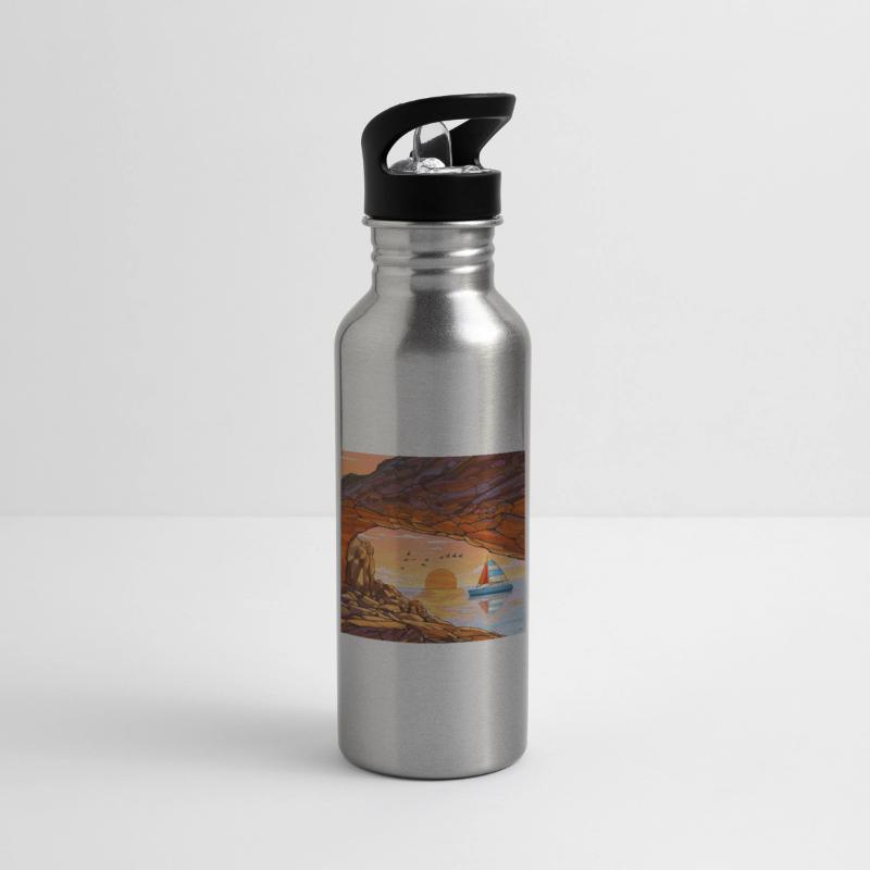 Sunset Cave Scene on Water