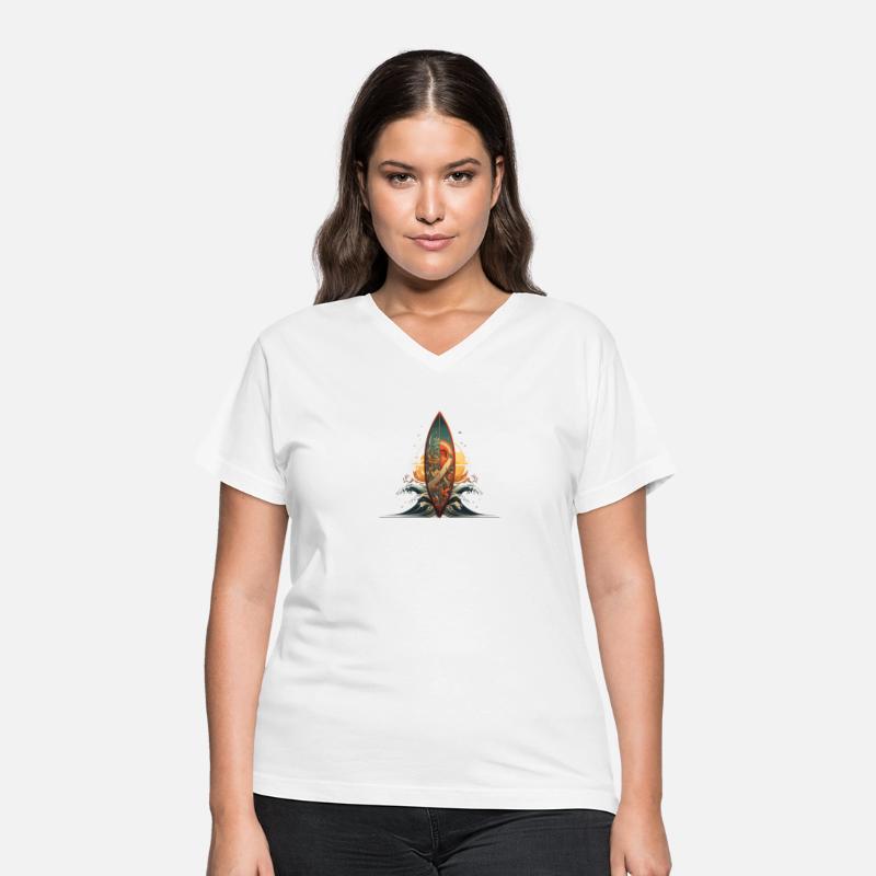 Surfing art surfboard divided ocean