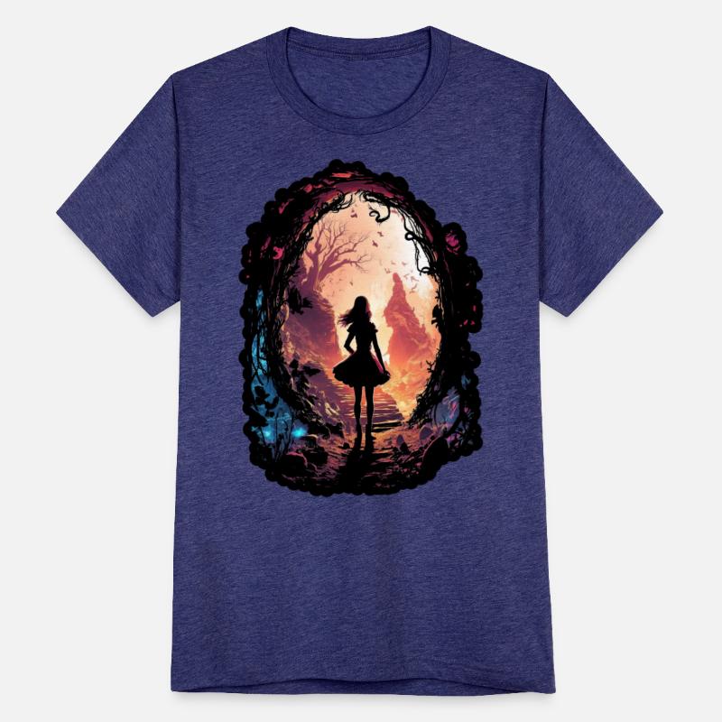 Surreal world girl with fairy dress world mystery