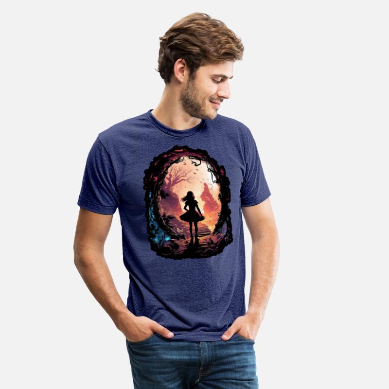 Surreal world girl with fairy dress world mystery