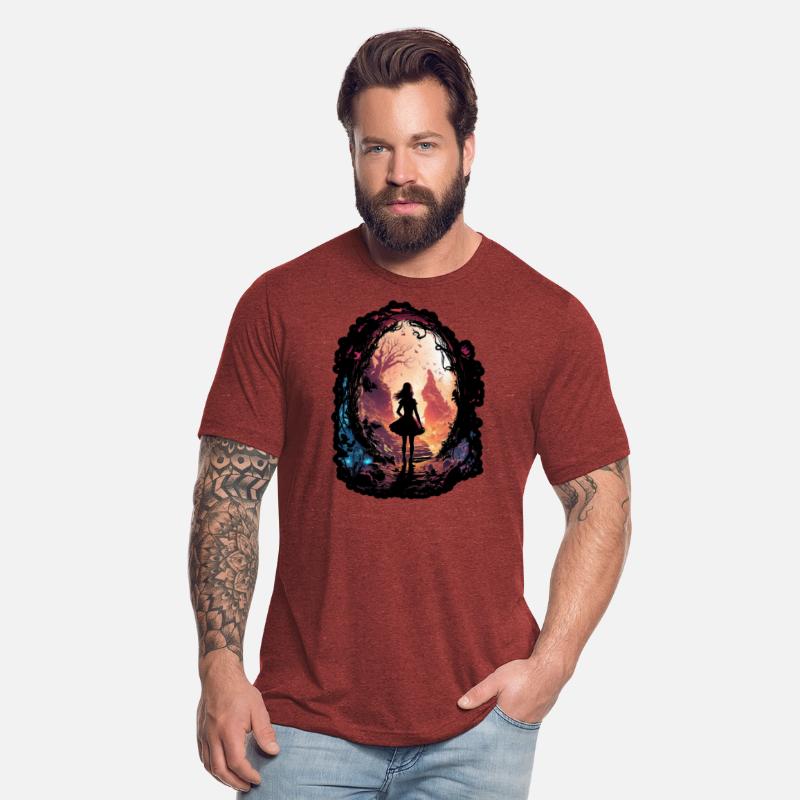 Surreal world girl with fairy dress world mystery