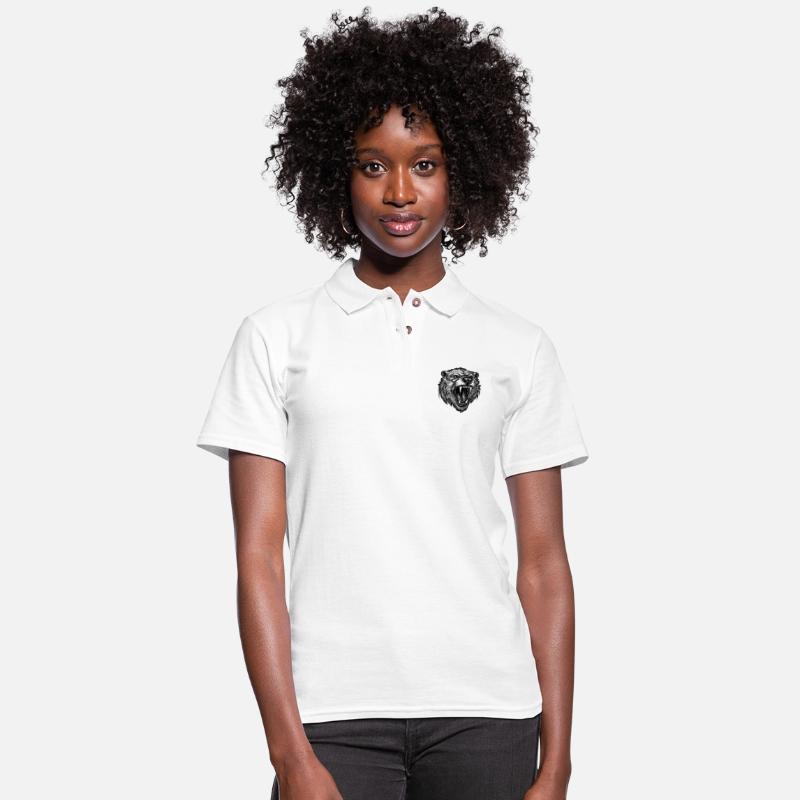 Tattoo Style Bear Head With Sharp Teeth