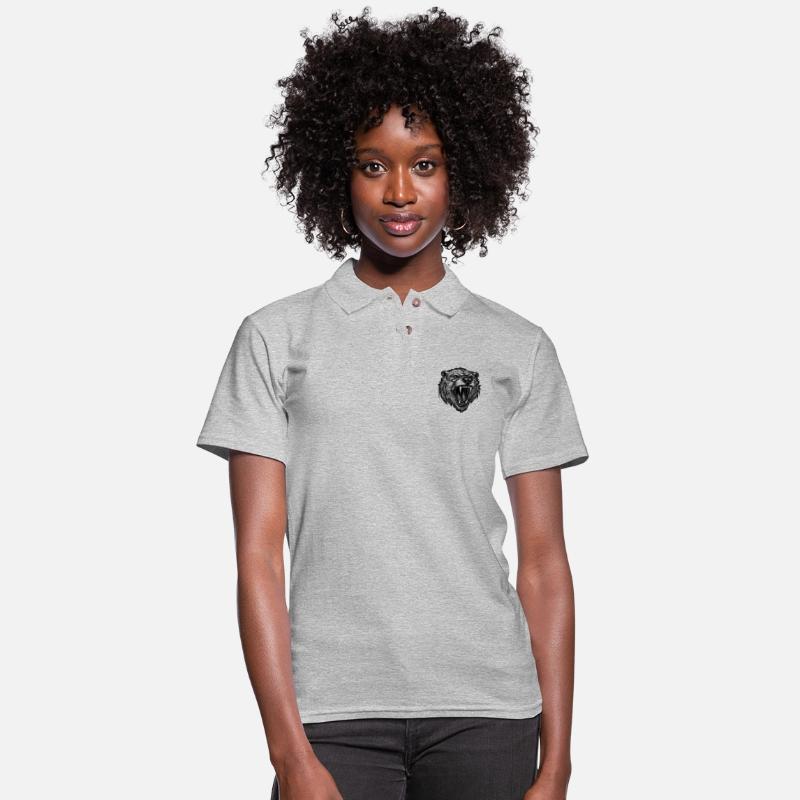 Tattoo Style Bear Head With Sharp Teeth