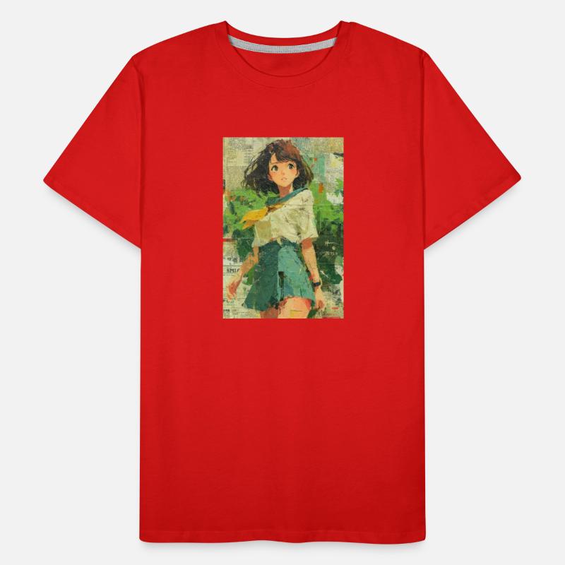 Textured Anime Girl Collage Art