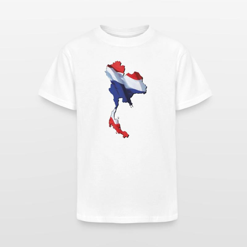 Thailand Flag in Thailand Map