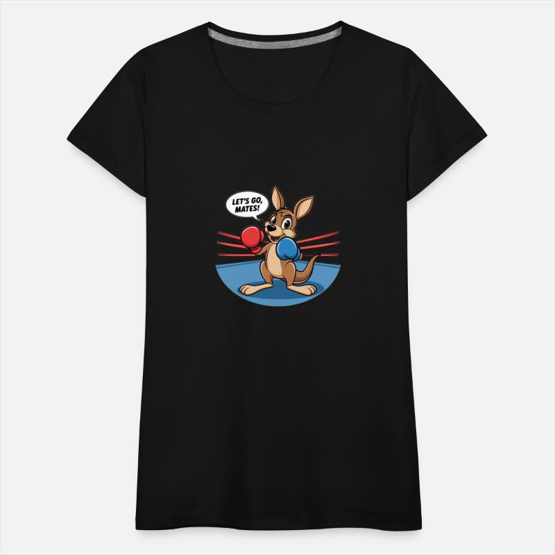 The kangaroo is in a boxing pose