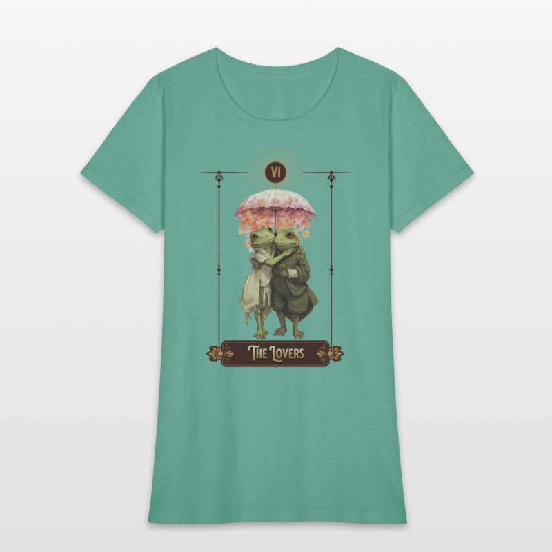 "The Lovers" Frog Tarot Card