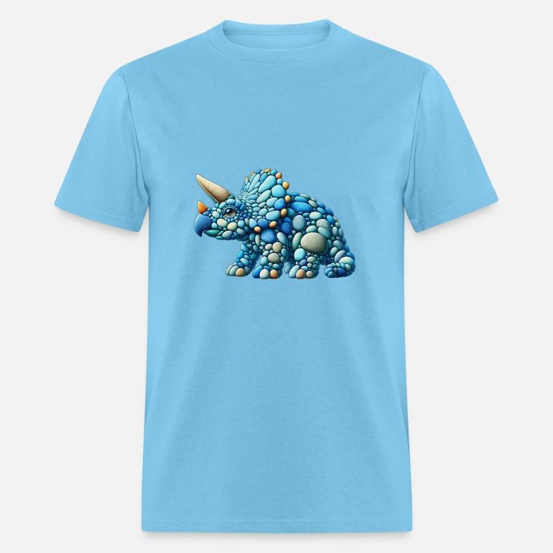 Triceratops Dinosaur in Pebble Art