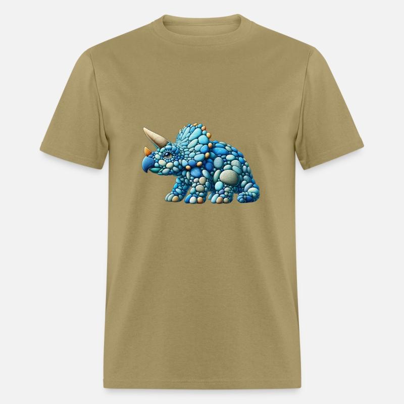 Triceratops Dinosaur in Pebble Art