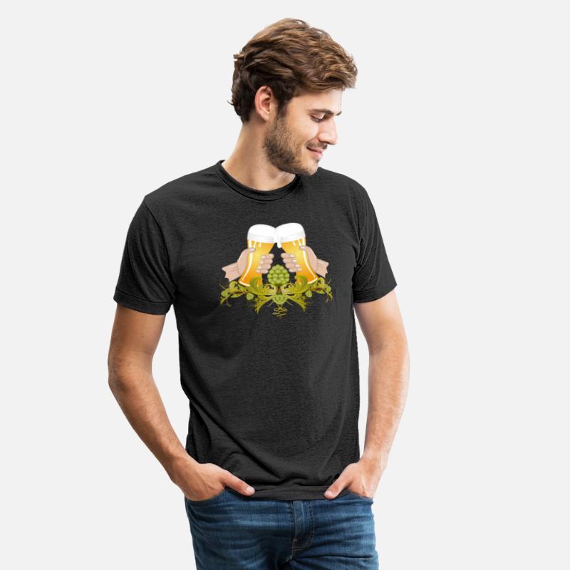 two filled beer glasses Cheers to toast