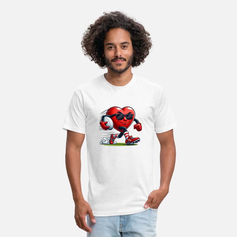 Valentine's Day Red Heart Team Football Player Spo