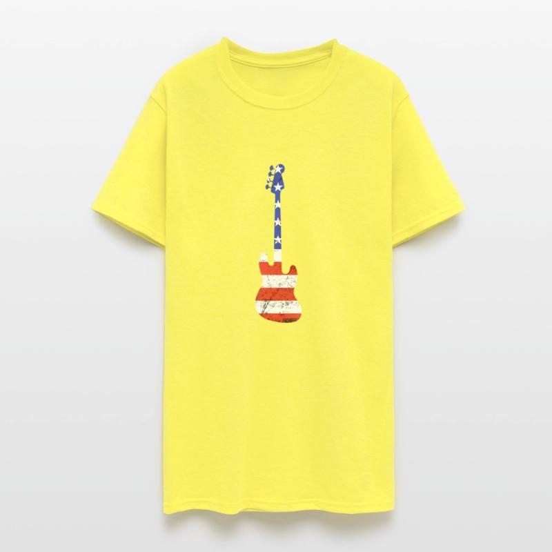 Vintage American Flag Bass Guitar - Patriotic US