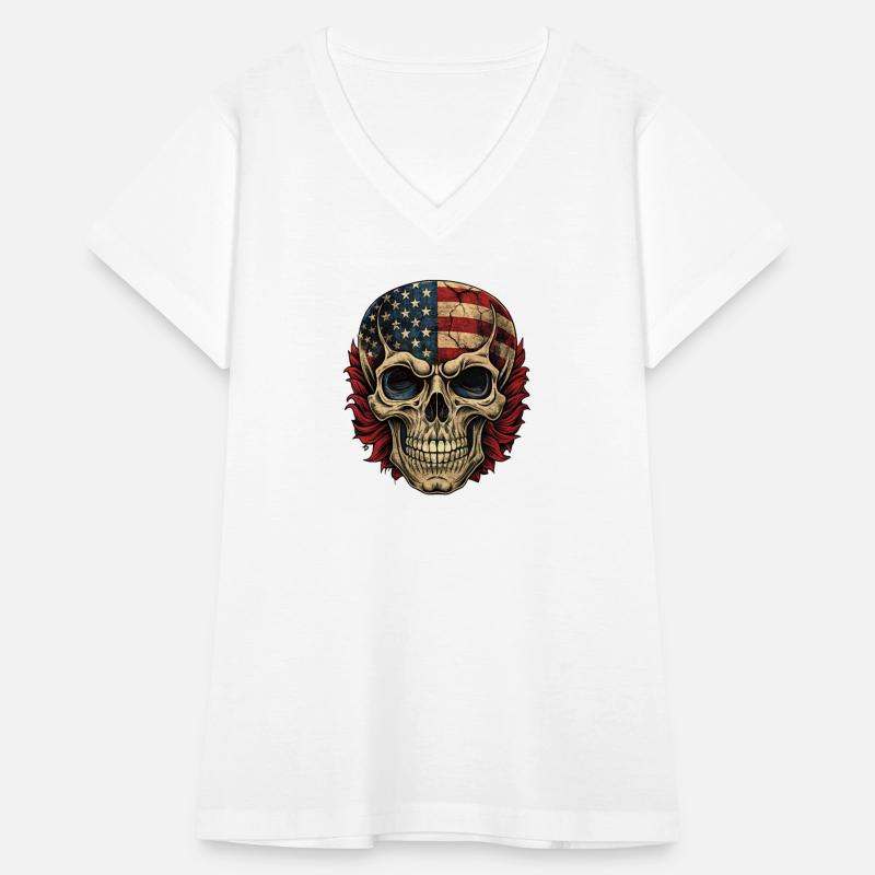 vintage skull, usa flag skull
