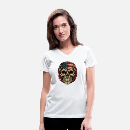 vintage skull, usa flag skull