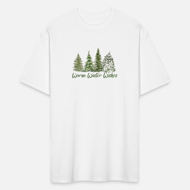 Warm Christmas wishes green forest design