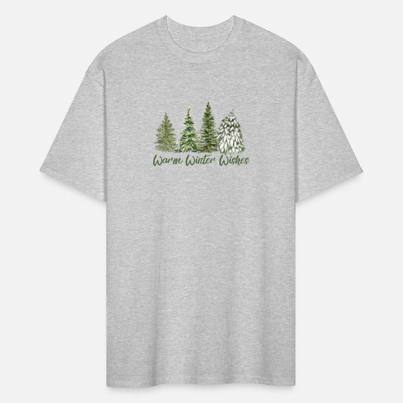 Warm Christmas wishes green forest design