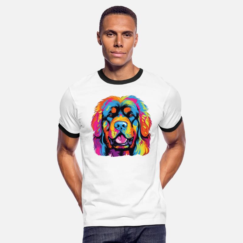 Watercolor Colorful Tibetan Mastiff