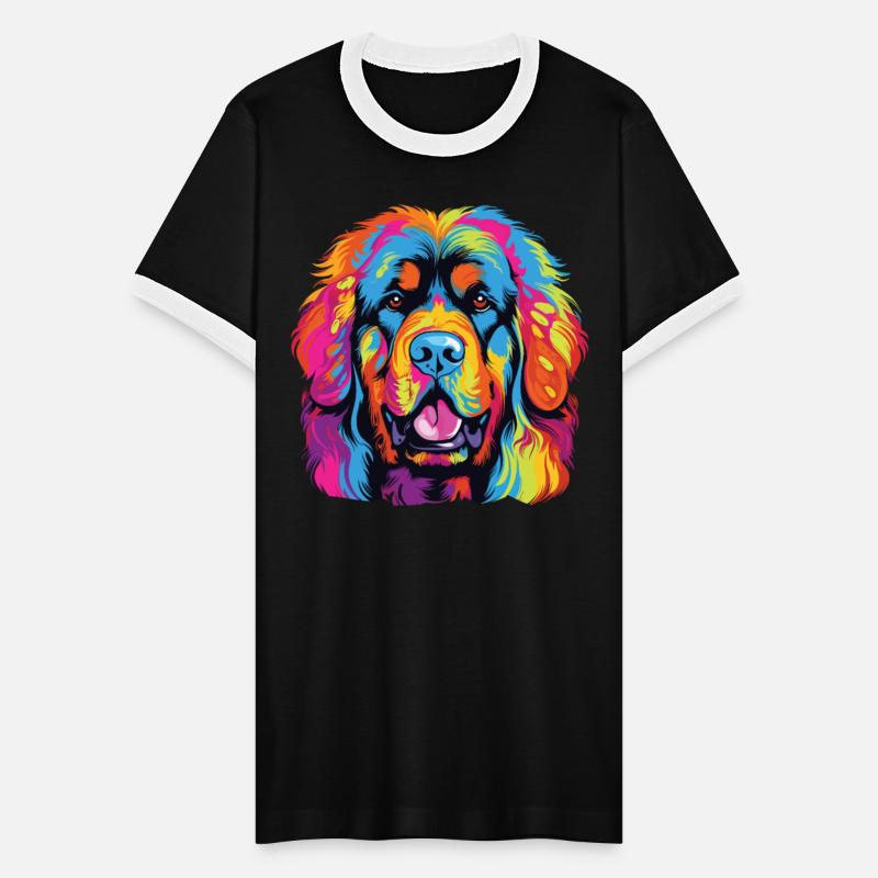 Watercolor Colorful Tibetan Mastiff