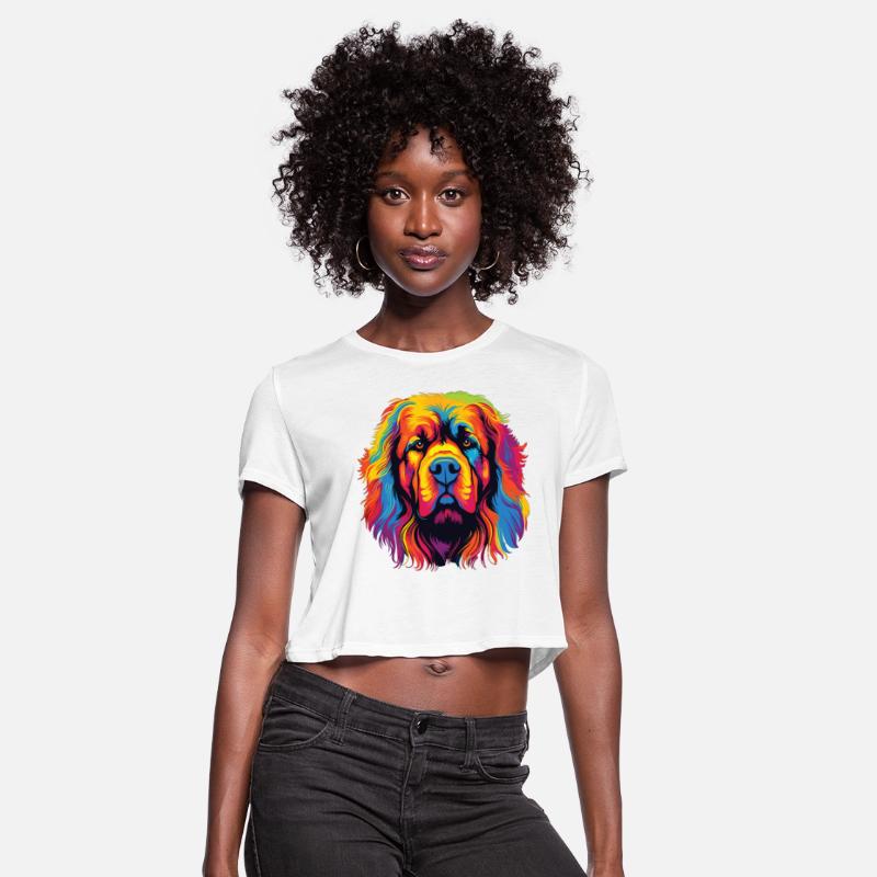 Watercolor Colorful Tibetan Mastiff