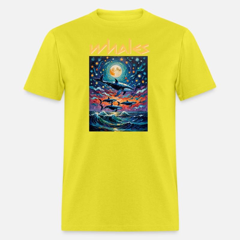 Whales in Moonlight, Sea Mammals, Sea Life