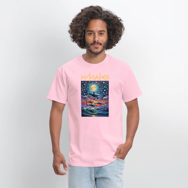 Whales in Moonlight, Sea Mammals, Sea Life