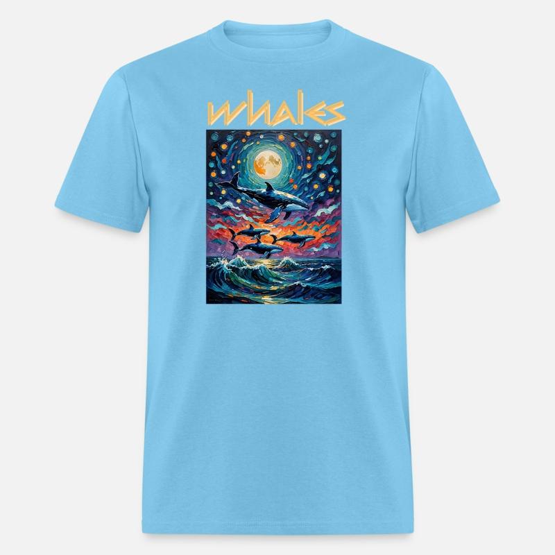 Whales in Moonlight, Sea Mammals, Sea Life