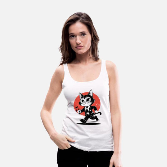 Whimsical Black White Cat Conductor