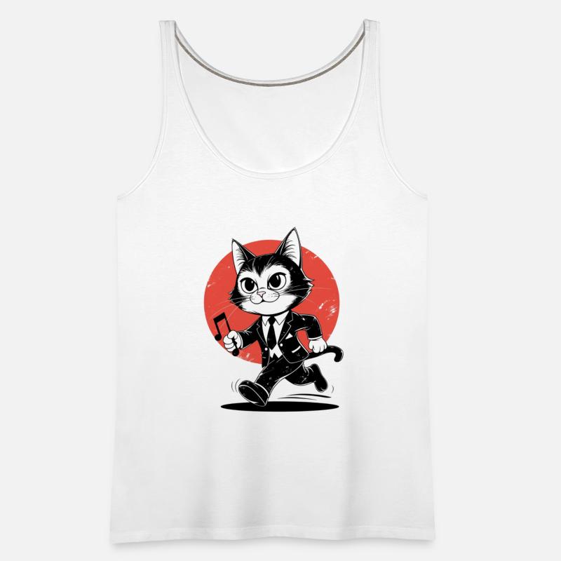 Whimsical Black White Cat Conductor