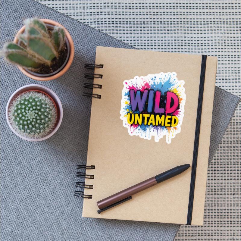 WILD UNTAMED Vibrant Splatter Typography Art