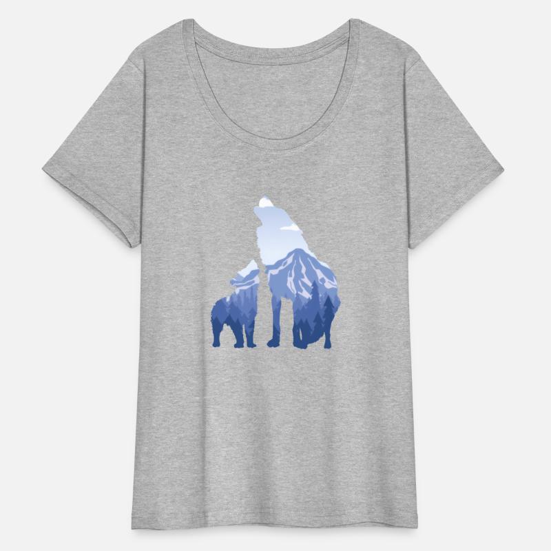 Wolf And Puppy Husky Mountains Nature Hiking