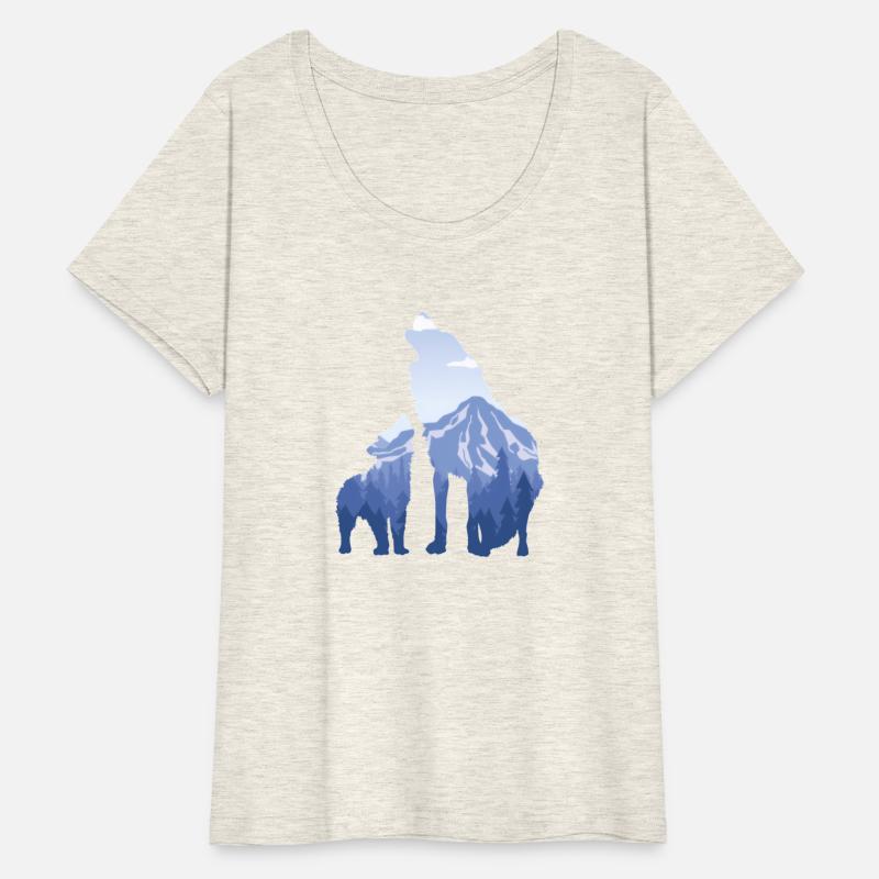 Wolf And Puppy Husky Mountains Nature Hiking