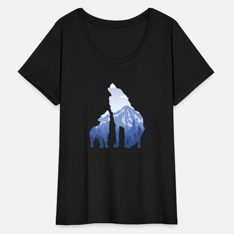 Wolf And Puppy Husky Mountains Nature Hiking