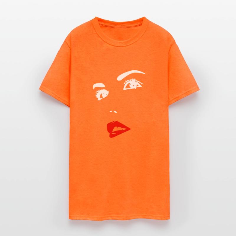 Women face with red lips