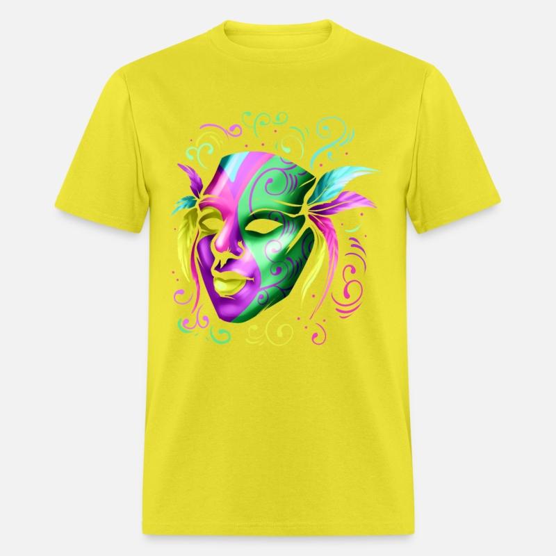 Yellow, Purple And Green Mask For Mardi Gras