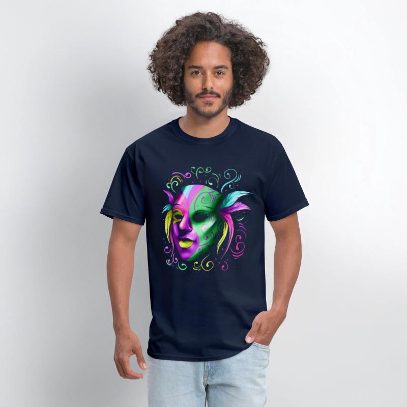 Yellow, Purple And Green Mask For Mardi Gras