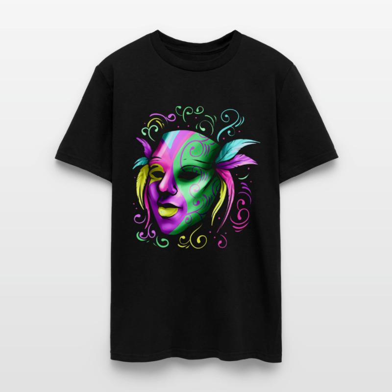 Yellow, Purple And Green Mask For Mardi Gras